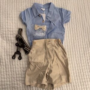 Kids Blue and Beige Shirt Set